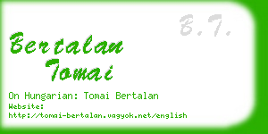 bertalan tomai business card